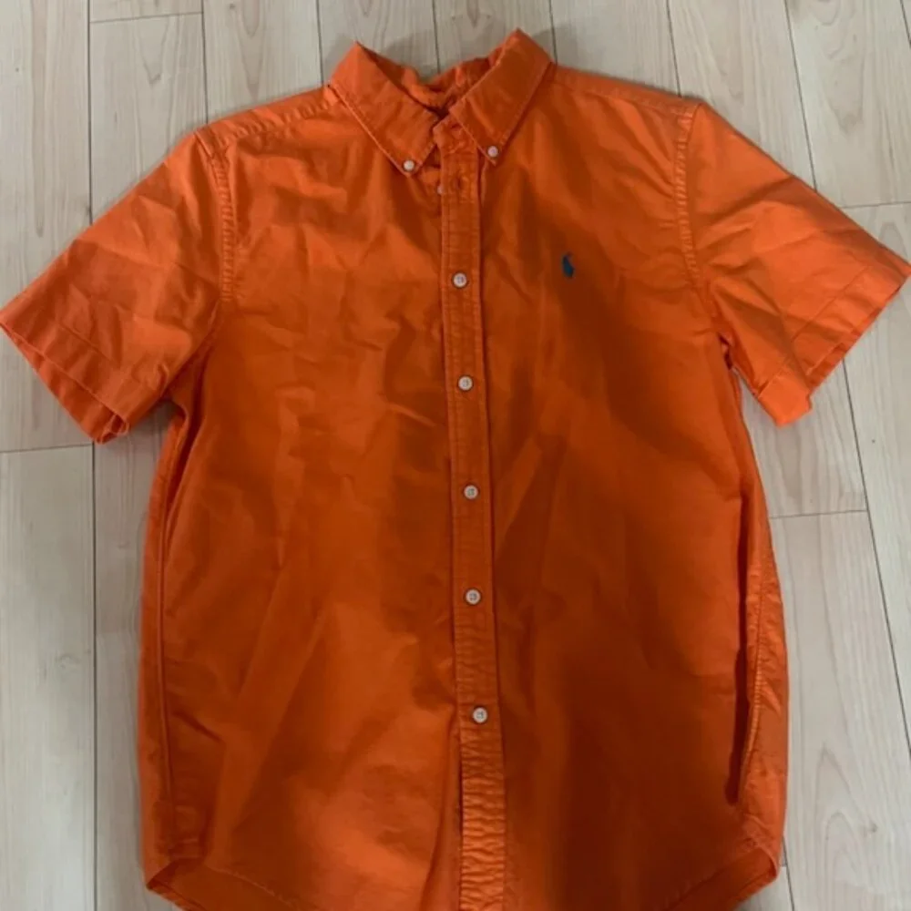 Orange Ralph Lauren button down shirt